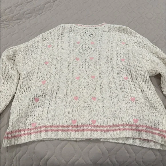 Taylor Swift Lover White and Pink Heart Cardigan - Picture 4 of 4